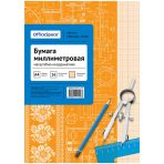 Бумага масштабно-координатная А4 16л., оранжевая, на скрепке
