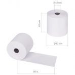 Чековая лента ТЕРМОБУМАГА 80 мм (диаметр 80 мм, длина 80 м, втулка 18 мм)