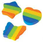 Ластик фигурный ПИФАГОР «Радуга» 30x30x6 мм цвет ассорти термопластичная резина