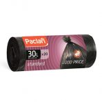 Мешки для мусора 30 л, черные, в рулоне 20 шт., ПНД, 7,3 мкм, 50х60 см, PACLAN «Standard»